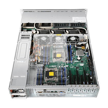 Сервер Supermicro SYS-6028R-TR CSE-825TQ noCPU X10DRi 16хDDR4 softRaid IPMI 1х740W PSU Ethernet 2х1Gb/s 8х3,5" BPN SAS825TQ FCLGA2011-3 (6)